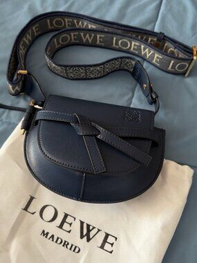 🎊Loewe Navy Blue Leather Crossbody Bag